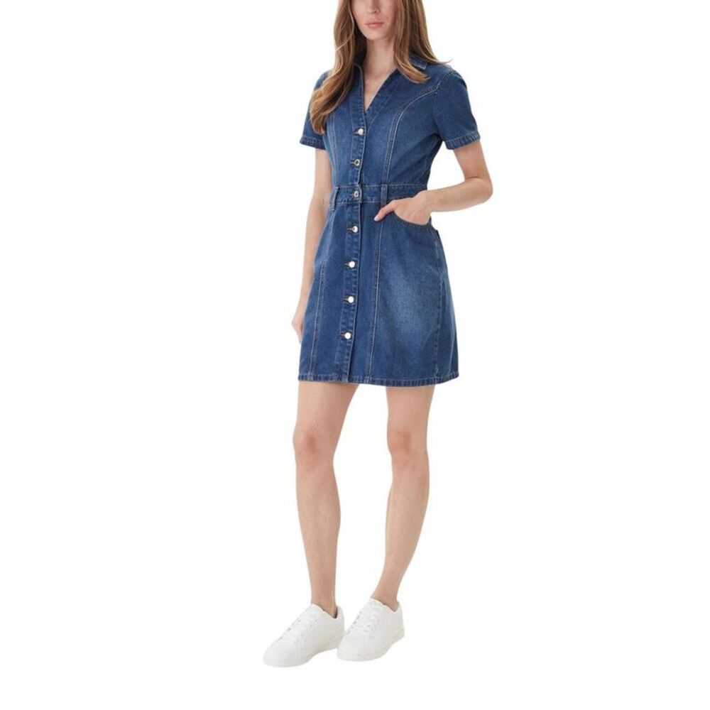 Morgan De Toi Blue Cotton Midi Women's Dress